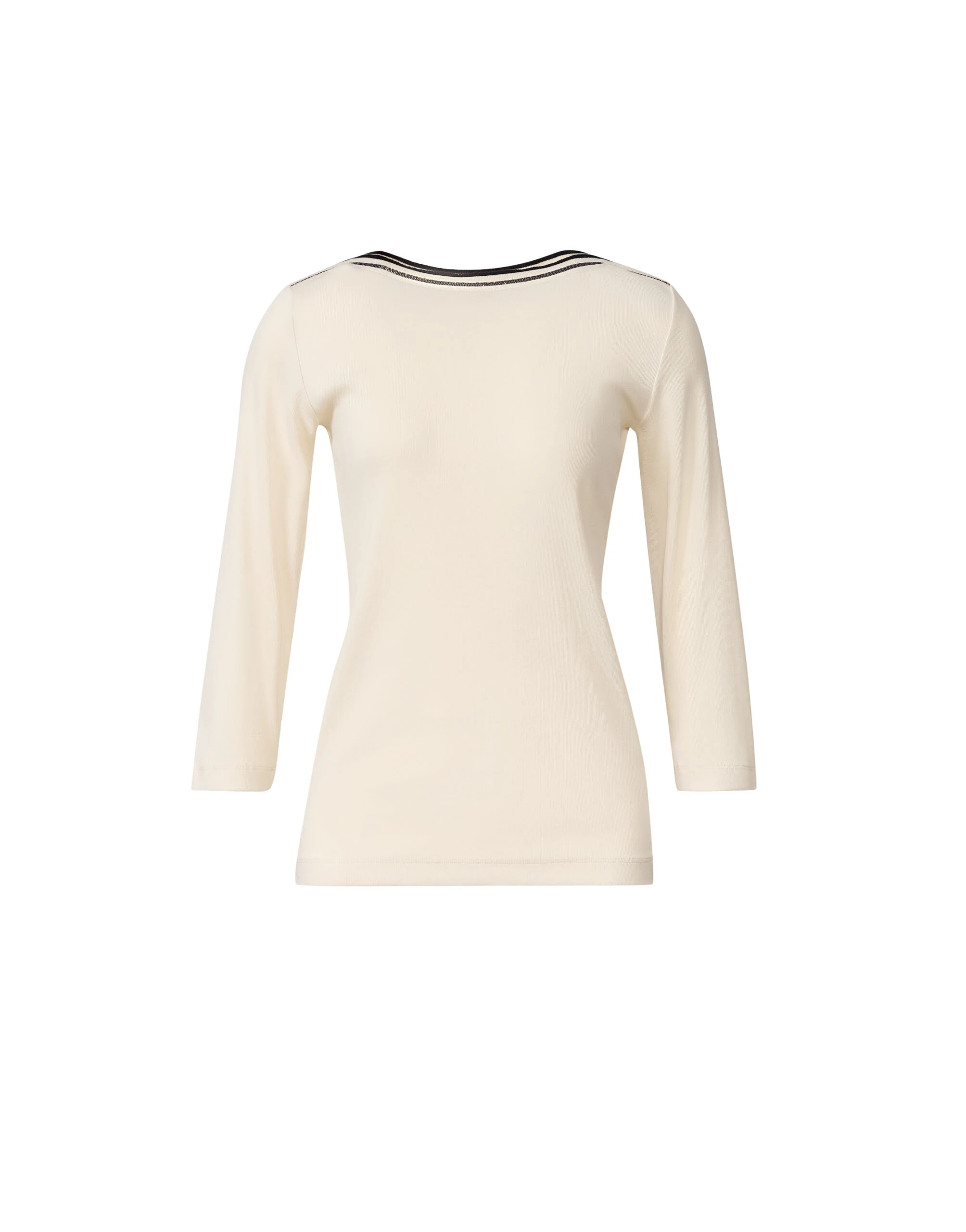 Fabiana Filippi Marinière T-shirt in Butter and Midnight Blue Jersey Top