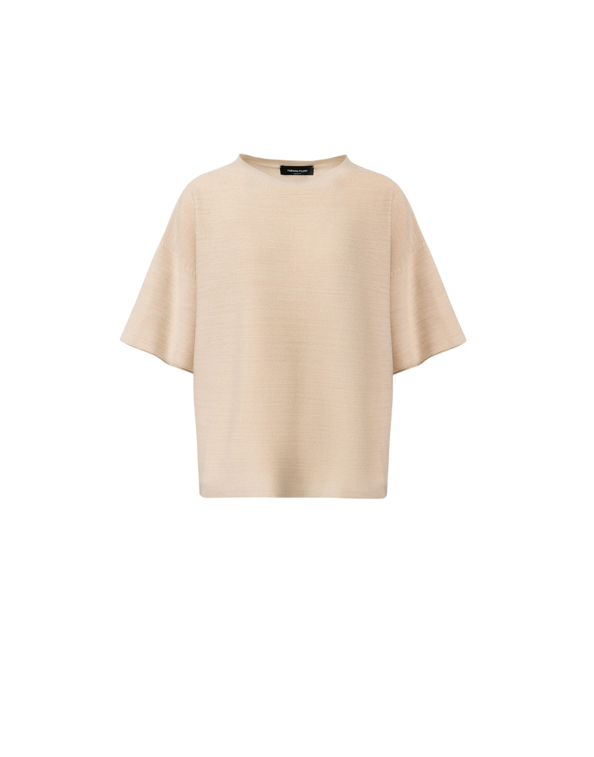 Fabiana-Filippi-Maxi-T-shirt-in-Wool-Cotton-and-Lurex-Butter-scaled28051_nobg Fabiana Filippi Maxi T-shirt in Wool, Cotton, and Lurex, Butter Knit