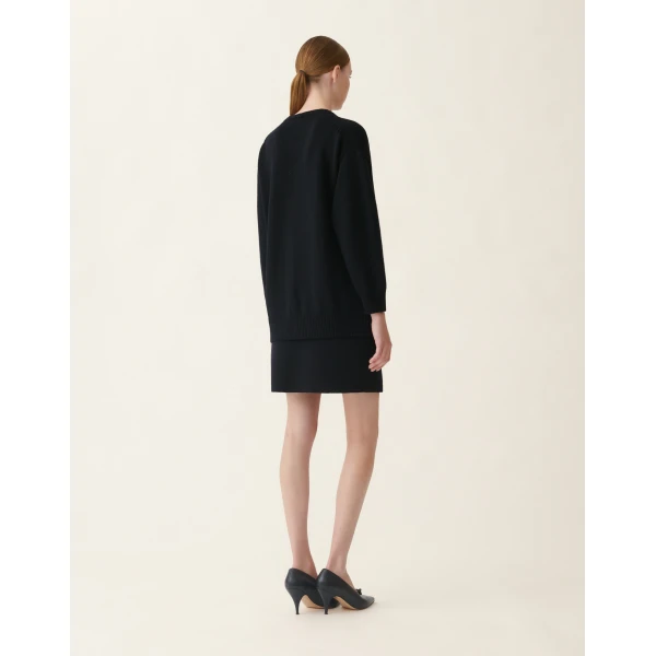 Fabiana Filippi Merino Wool Cardigan in Midnight Blue, view 4