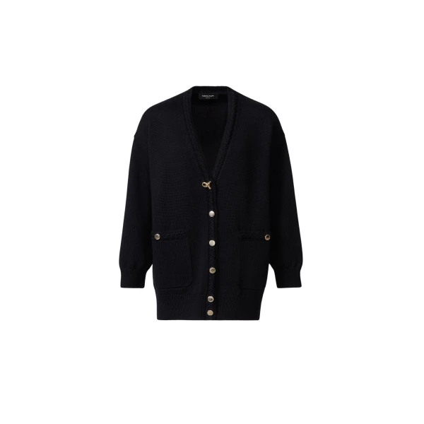 Fabiana Filippi Merino Wool Cardigan in Midnight Blue