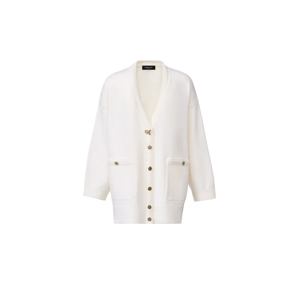 Fabiana Filippi Merino Wool Cardigan in Raffia