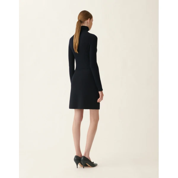 Fabiana Filippi Merino Wool Miniskirt in Midnight Blue Skirt, view 4