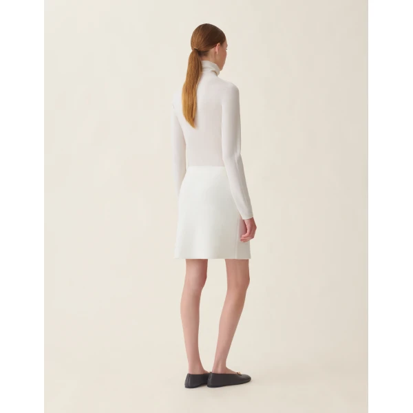 Fabiana Filippi Merino Wool Miniskirt in Raffia Skirt, view 4