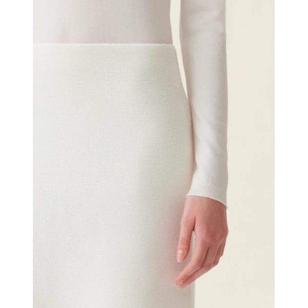 Fabiana Filippi Merino Wool Miniskirt in Raffia Skirt, view 5