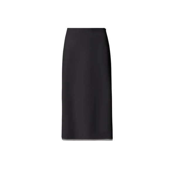 Fabiana Filippi Mid-Length Skirt in Techno Tailoring, Night Blue