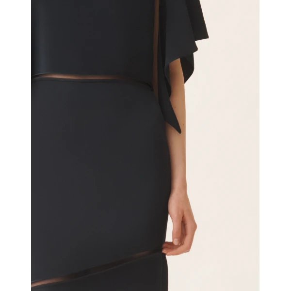 Fabiana Filippi Midi Dress in Midnight Blue Enver Satin, view 6