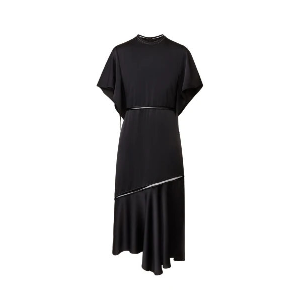 Fabiana Filippi Midi Dress in Midnight Blue Enver Satin