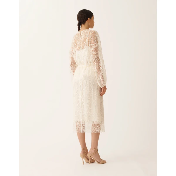Fabiana Filippi Midi Skirt in Lace, Butter, view 4