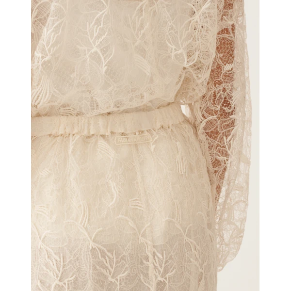 Fabiana Filippi Midi Skirt in Lace, Butter, view 5