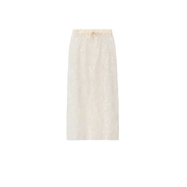 Fabiana Filippi Midi Skirt in Lace, Butter