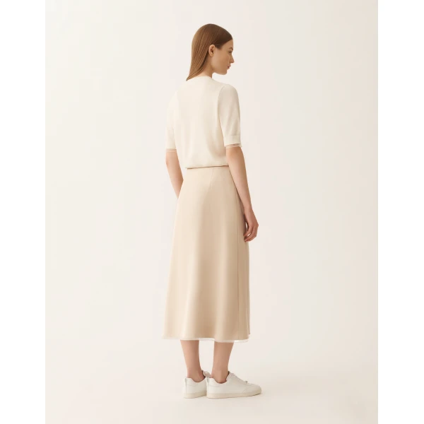 Fabiana Filippi Midi Skirt in Techno Tailoring, Nude, view 4