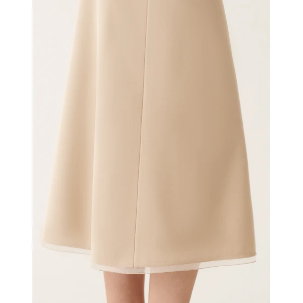 Fabiana Filippi Midi Skirt in Techno Tailoring, Nude, view 5