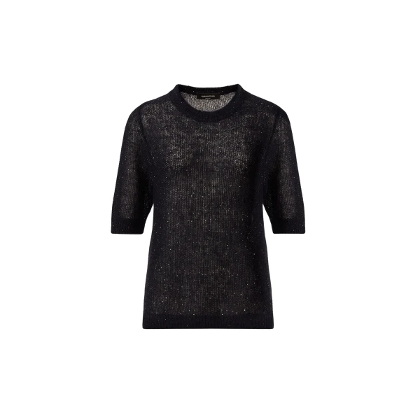Fabiana Filippi Midnight Blue Mohair Sweater with Sequins