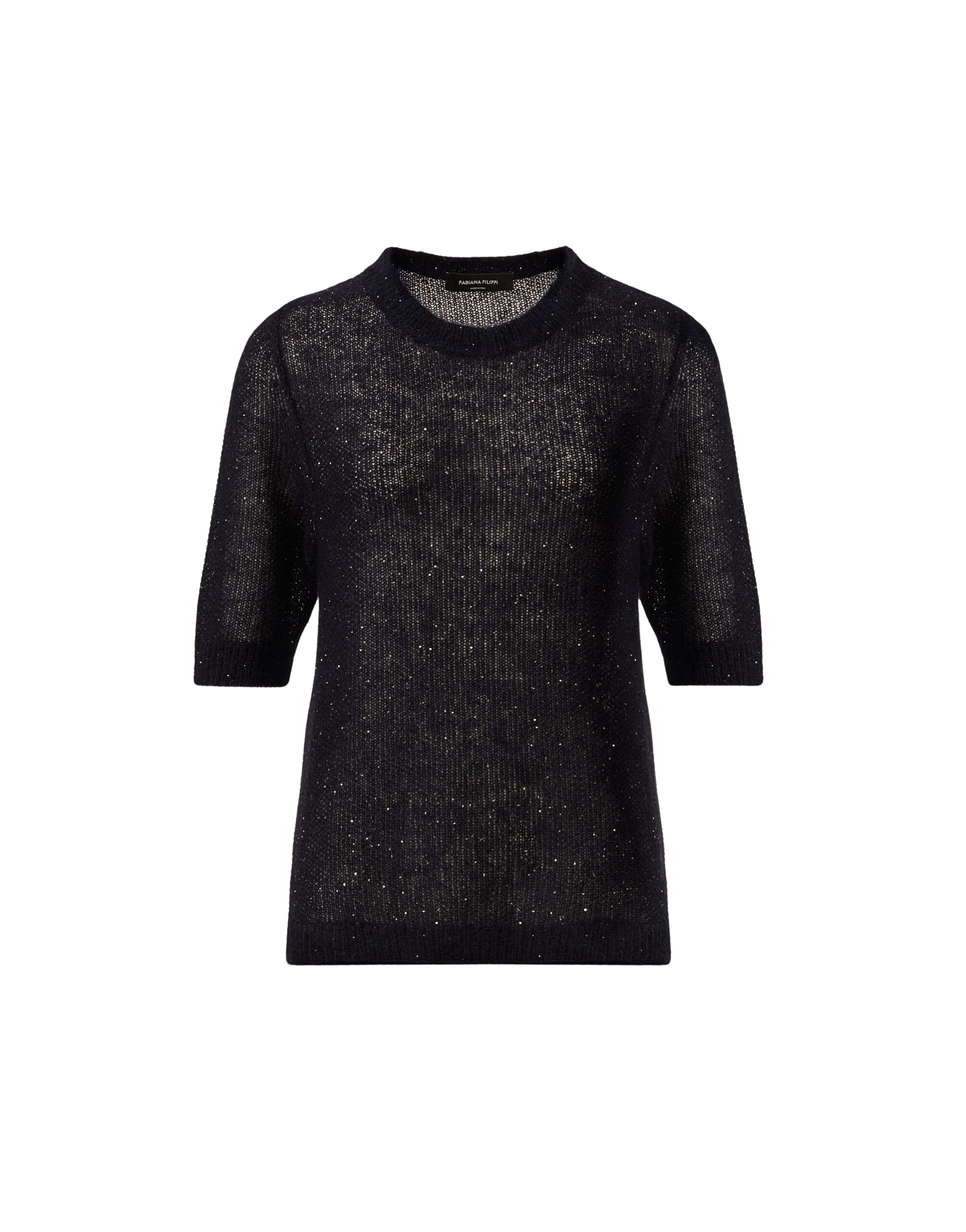 Fabiana Filippi Midnight Blue Mohair Sweater with Sequins