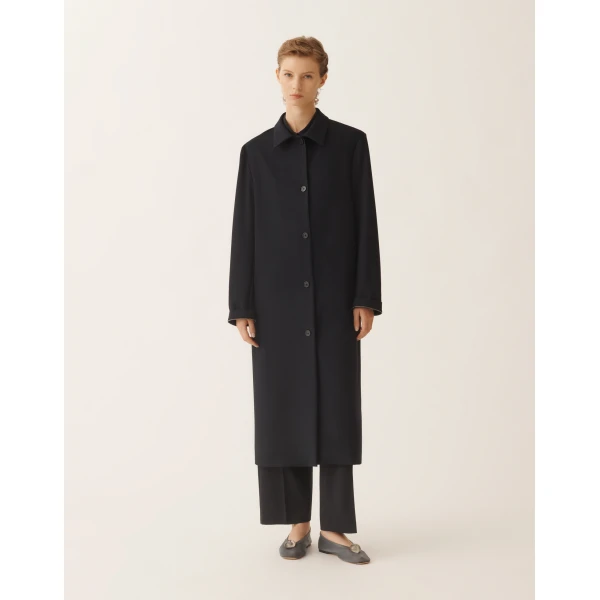 Fabiana Filippi Midnight Blue Techno Tailoring Coat, view 3