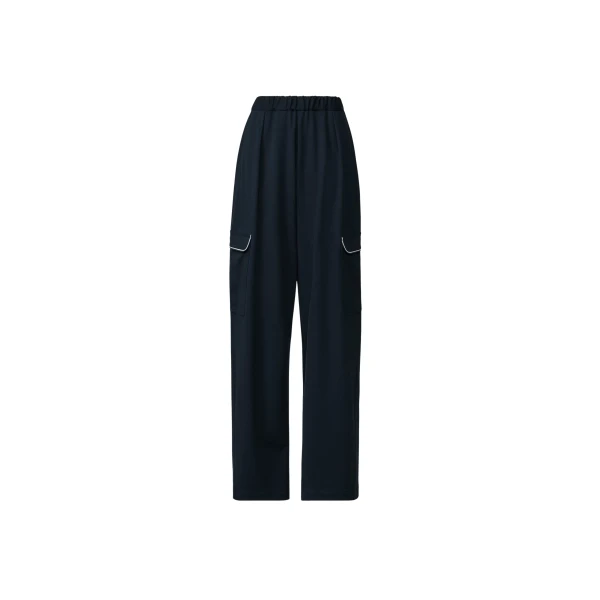 Fabiana Filippi Milano Stitch Jersey Cargo Trousers in Midnight Blue