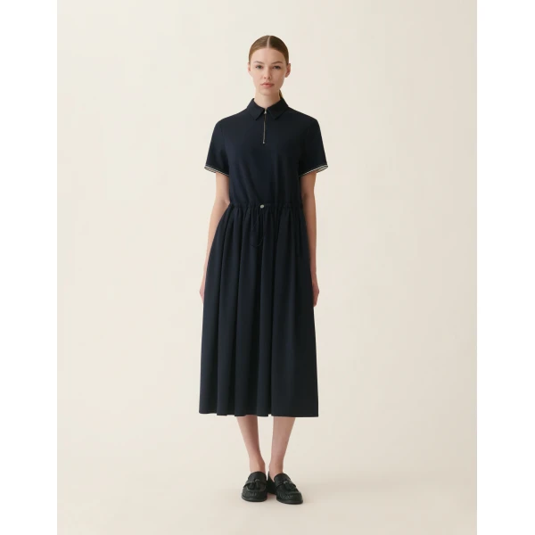 Fabiana Filippi Milano Stitch Jersey Dress in Midnight Blue, view 3