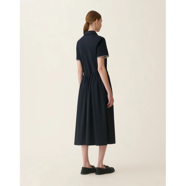 Fabiana Filippi Milano Stitch Jersey Dress in Midnight Blue, view 4