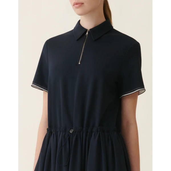 Fabiana Filippi Milano Stitch Jersey Dress in Midnight Blue, view 5
