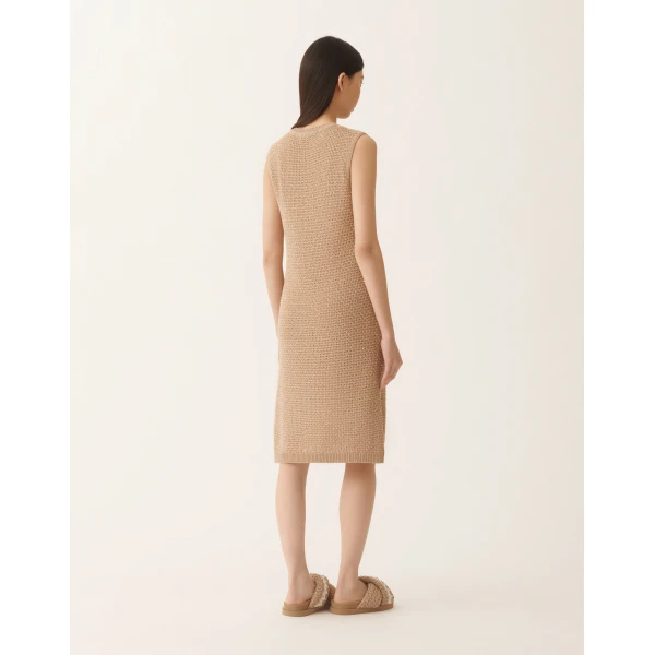 Fabiana Filippi Mini Dress in Cotton Tape with Sequins, Acer, view 4