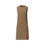 Fabiana Filippi Mini Dress in Cotton Tape with Sequins, Khaki