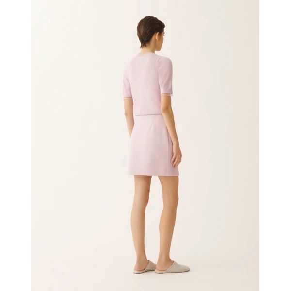 Fabiana Filippi Mini Skirt in Cashmere Scuba, Lilac Pink, view 4