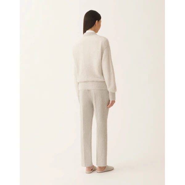 Fabiana Filippi Mohair Bomber with Sequins in Gravel Knit, view 4