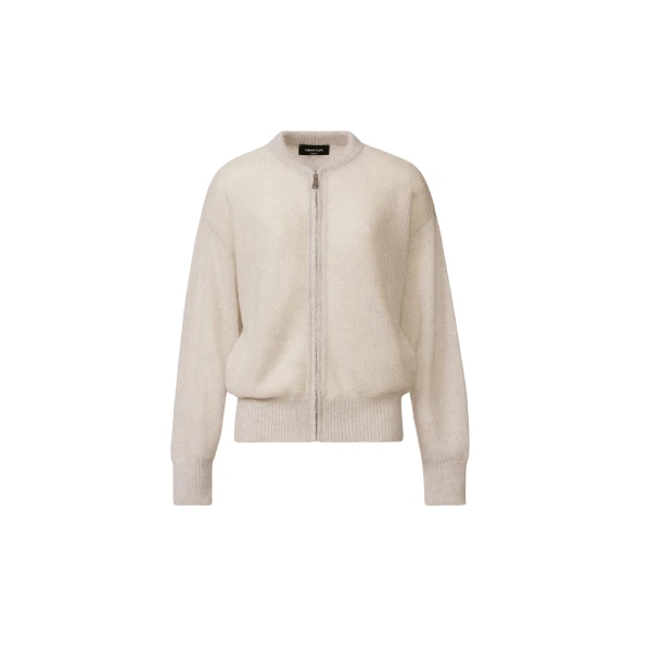 Fabiana Filippi Mohair Bomber with Sequins in Gravel Knit