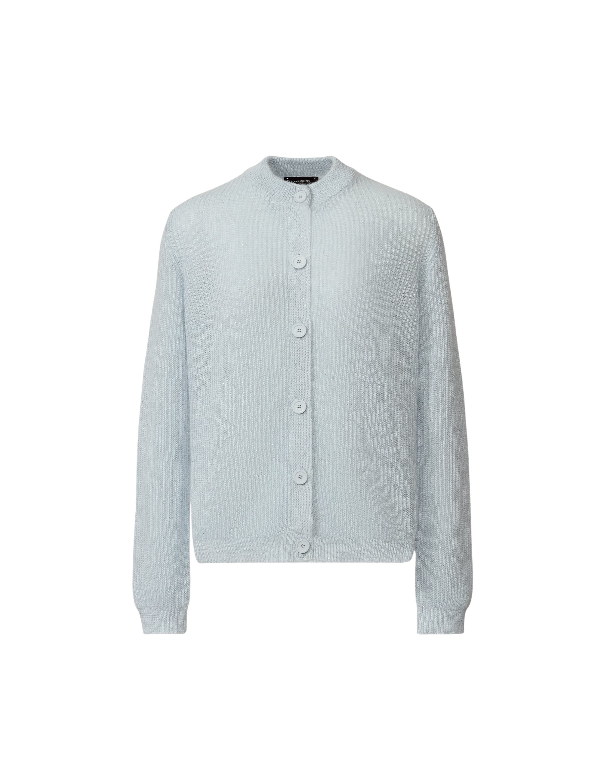 Fabiana Filippi Mohair Cardigan with Sequins in Aqua