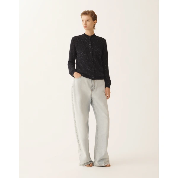 Fabiana Filippi Mohair Cardigan with Sequins in Night Blue, view 3