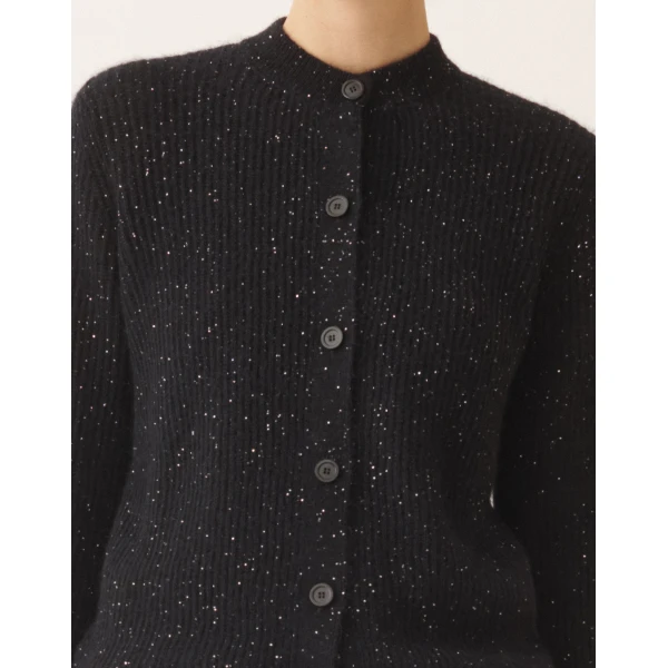 Fabiana Filippi Mohair Cardigan with Sequins in Night Blue, view 5
