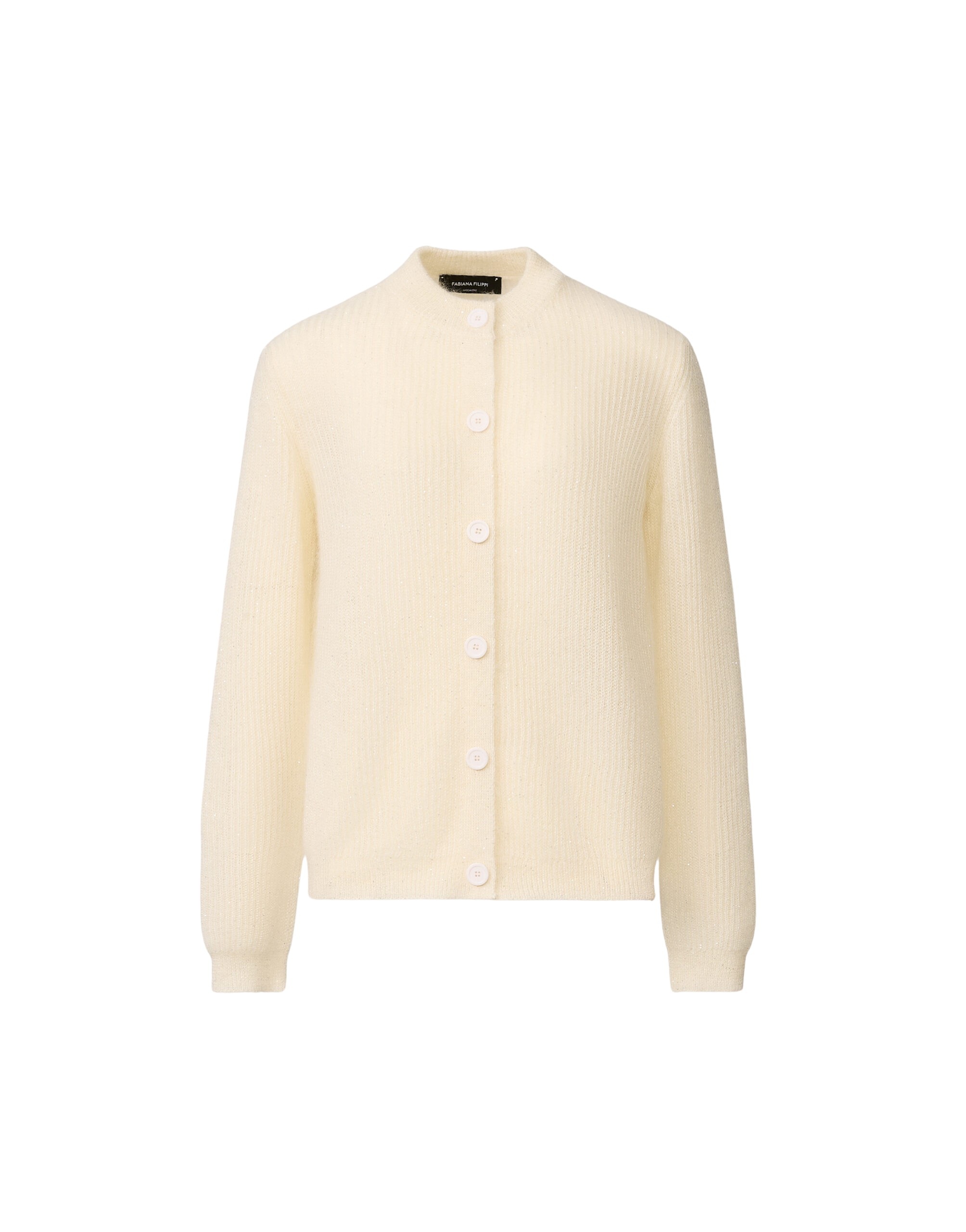 Fabiana Filippi Mohair Cardigan with Sequins in Raffia