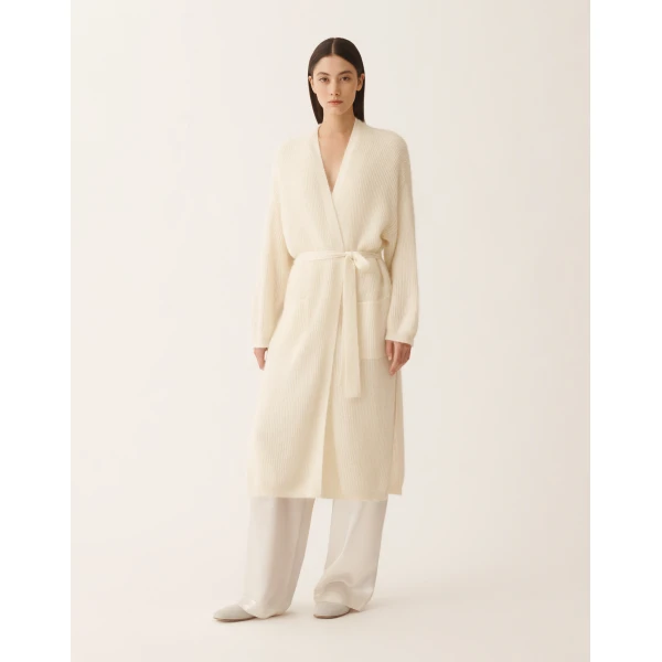 Fabiana Filippi Mohair Maxi Cardigan with Sequins in Raffia, view 3
