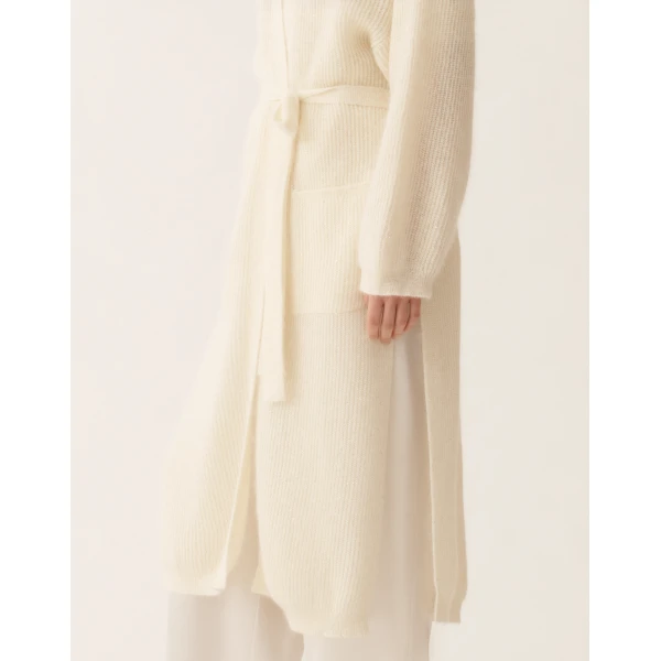 Fabiana Filippi Mohair Maxi Cardigan with Sequins in Raffia, view 5