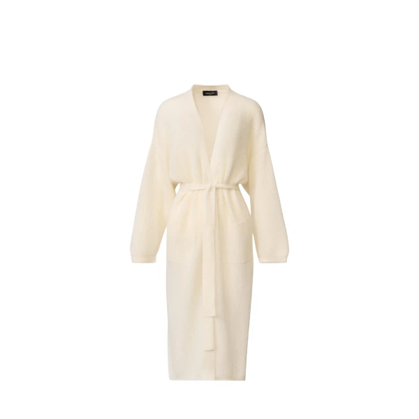 Fabiana Filippi Mohair Maxi Cardigan with Sequins in Raffia