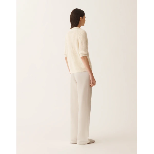 Fabiana Filippi Mohair Polo with Sequins in Raffia Knit, view 4
