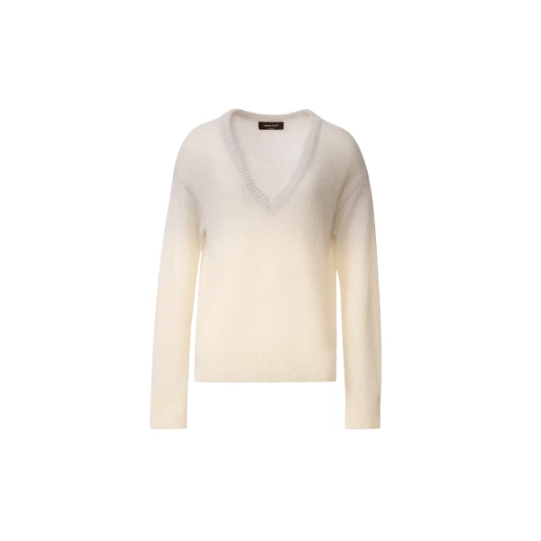 Fabiana Filippi Mohair Sweater with Ombré Sequins, Raffia in Raffia/gray