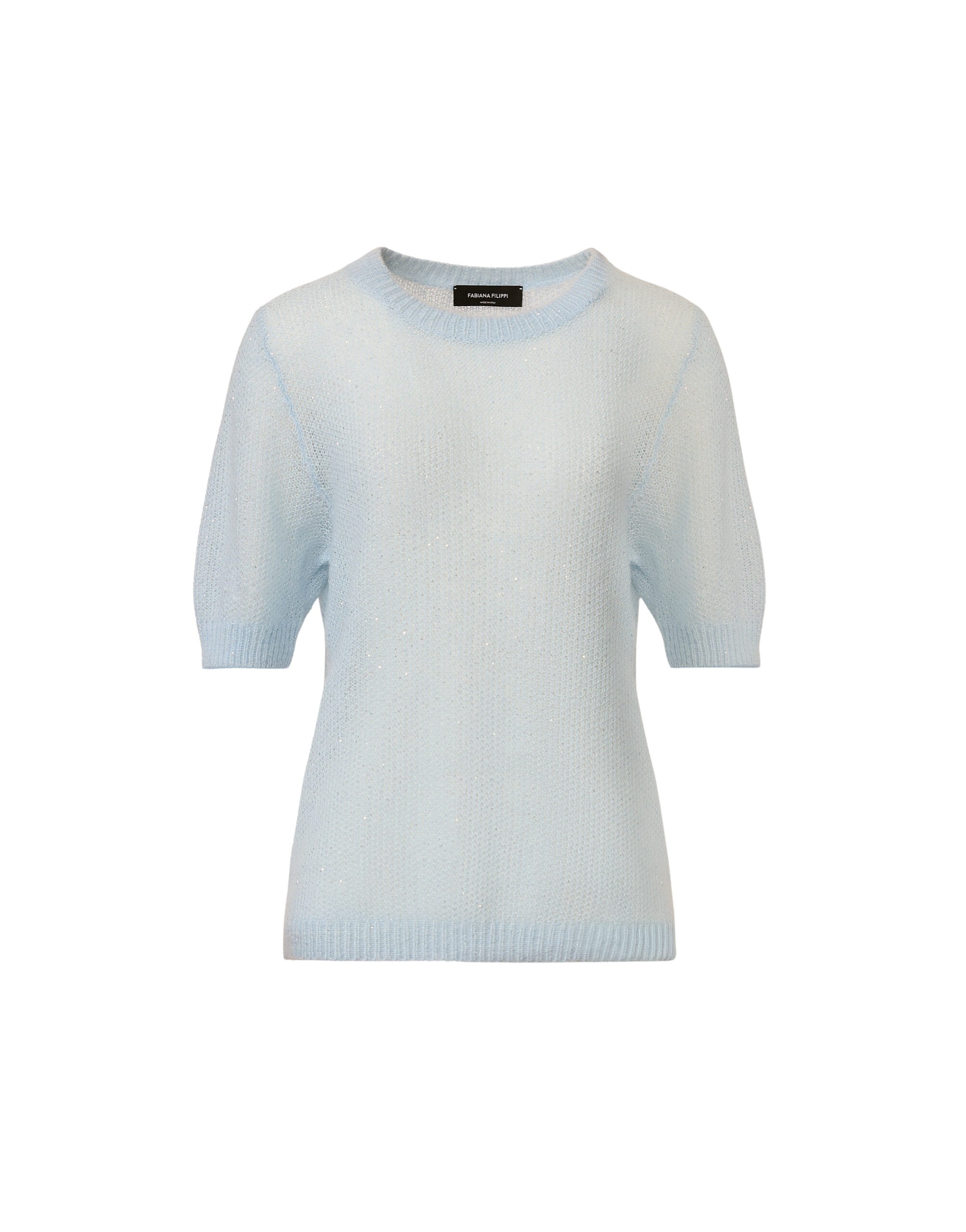 Fabiana Filippi Mohair Sweater with Sequins in Aqua
