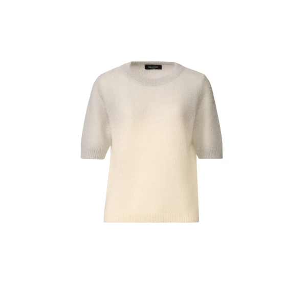 Fabiana Filippi Mohair Sweater with Sequins in Shaded Raffia and Gray, Raffia/gray