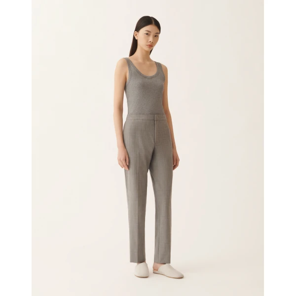 Fabiana Filippi Montefalco Pants in Lightweight Bi-Stretch Wool, Rock Mélange, view 3
