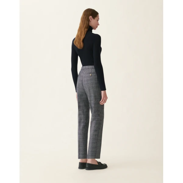 Fabiana Filippi Montefalco Trousers in Mouliné, Midnight Blue, view 4