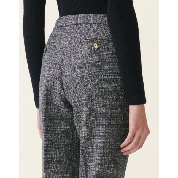 Fabiana Filippi Montefalco Trousers in Mouliné, Midnight Blue, view 5