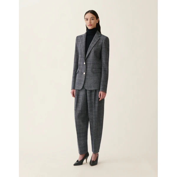 Fabiana Filippi Mouliné Blazer in Midnight Blue, view 3