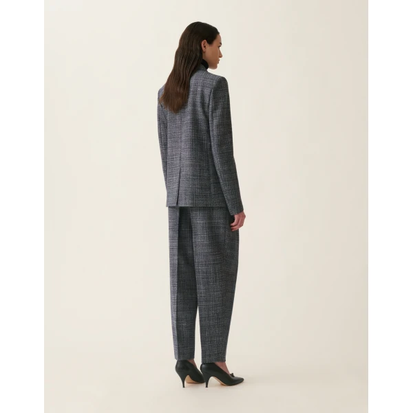 Fabiana Filippi Mouliné Blazer in Midnight Blue, view 4