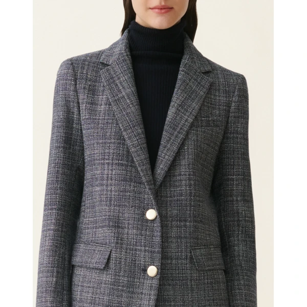 Fabiana Filippi Mouliné Blazer in Midnight Blue, view 5
