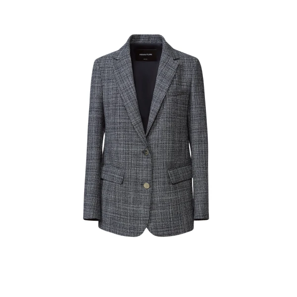 Fabiana Filippi Mouliné Blazer in Midnight Blue