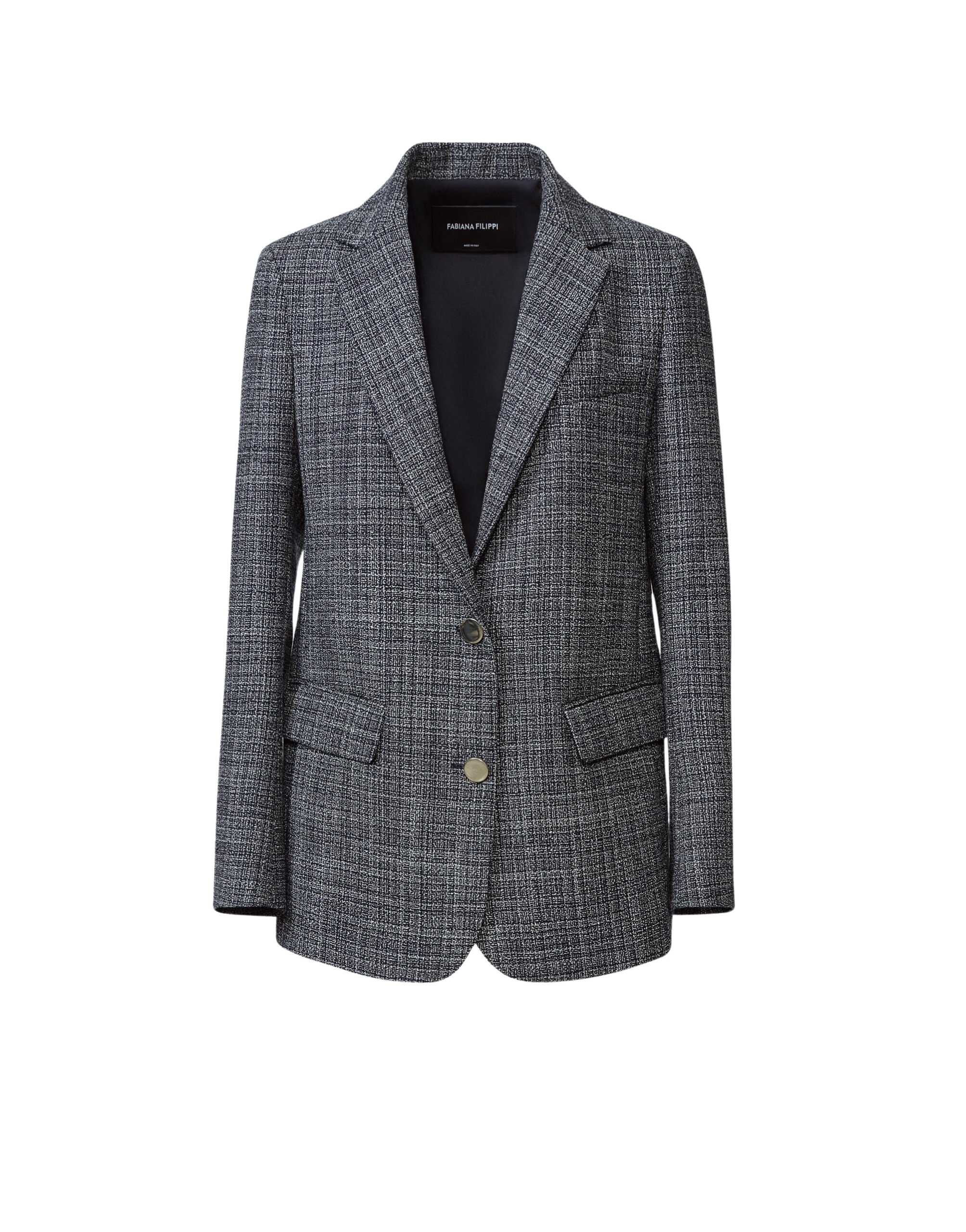 Fabiana Filippi Mouliné Blazer in Midnight Blue