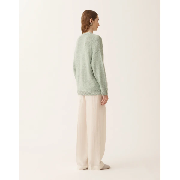 Fabiana Filippi Mouliné Yarn Sweater in Ghirri Green, view 4