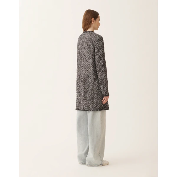 Fabiana Filippi Night Blue Tweed Coat, view 4