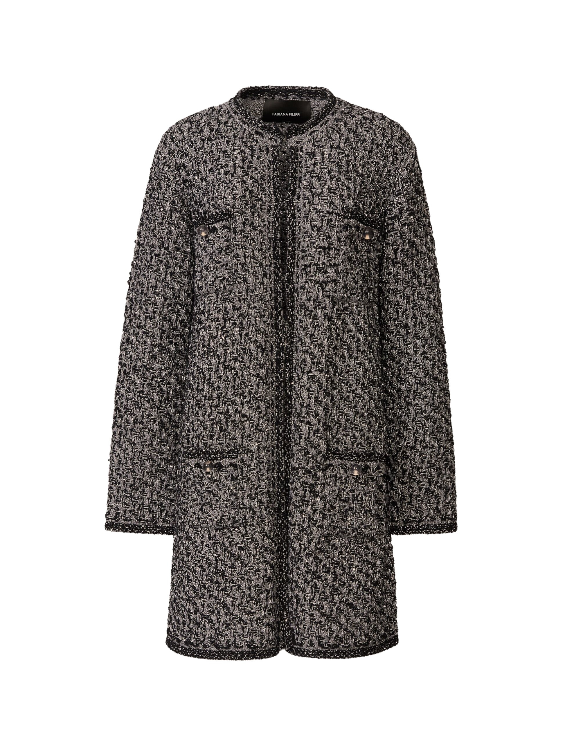 Fabiana Filippi Night Blue Tweed Coat
